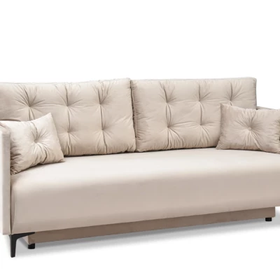 Sofa mit Stauraum NORGE - beige / schwarz