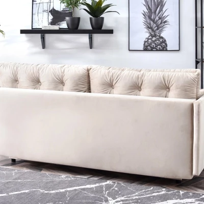 Sofa mit Stauraum NORGE - beige / schwarz