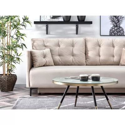 Sofa mit Stauraum NORGE - beige / schwarz