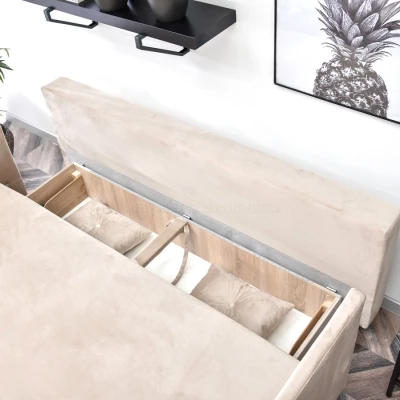 Sofa mit Stauraum NORGE - beige / schwarz