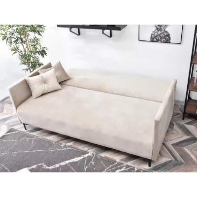 Sofa mit Stauraum NORGE - beige / schwarz
