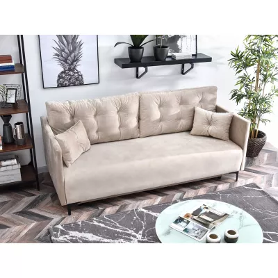 Sofa mit Stauraum NORGE - beige / schwarz