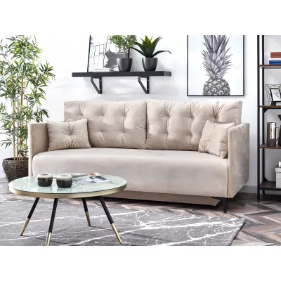 Sofa mit Stauraum NORGE - beige / schwarz
