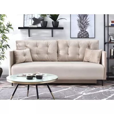 Sofa mit Stauraum NORGE - beige / schwarz