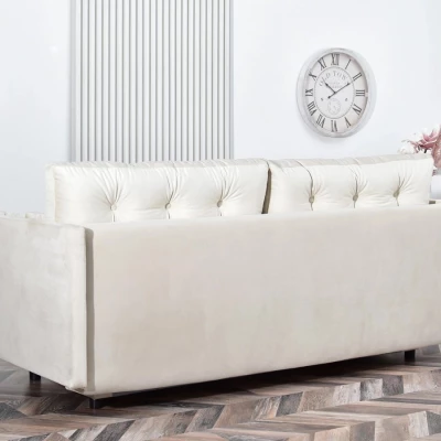 Sofa mit Stauraum NORGE – creme/schwarz