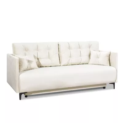 Sofa mit Stauraum NORGE – creme/schwarz