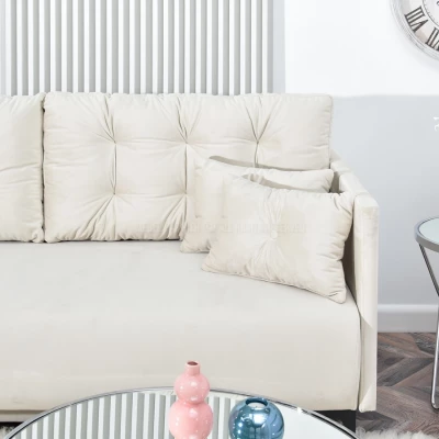 Sofa mit Stauraum NORGE – creme/schwarz
