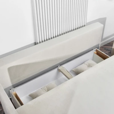 Sofa mit Stauraum NORGE – creme/schwarz