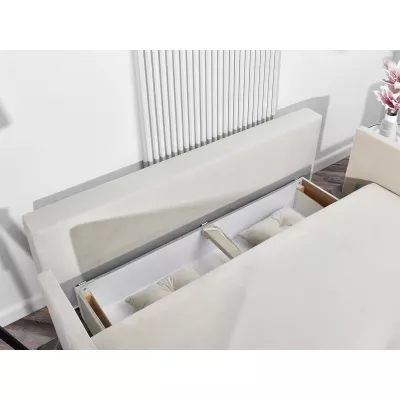 Sofa mit Stauraum NORGE – creme/schwarz