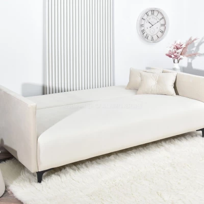 Sofa mit Stauraum NORGE – creme/schwarz