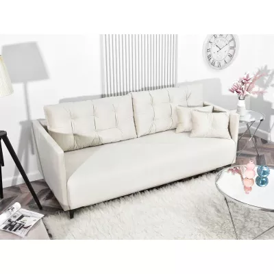 Sofa mit Stauraum NORGE – creme/schwarz