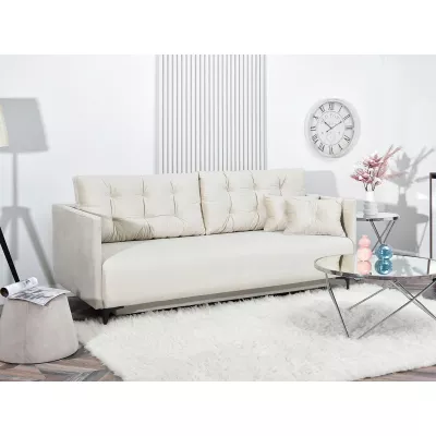 Sofa mit Stauraum NORGE – creme/schwarz