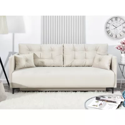 Sofa mit Stauraum NORGE – creme/schwarz