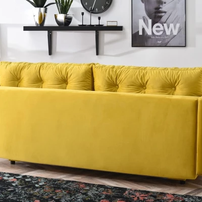 Sofa mit Stauraum NORGE - gelb/schwarz