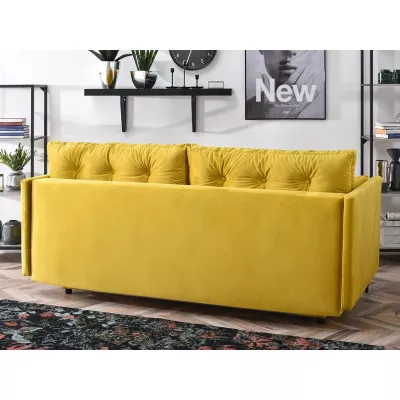 Sofa mit Stauraum NORGE - gelb/schwarz