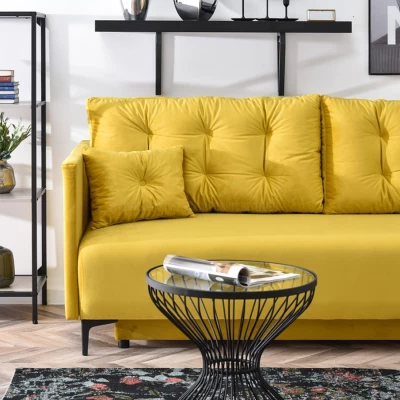 Sofa mit Stauraum NORGE - gelb/schwarz