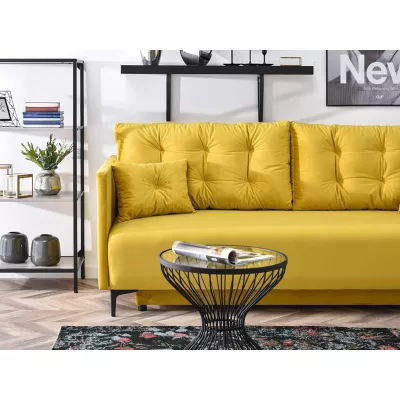 Sofa mit Stauraum NORGE - gelb/schwarz