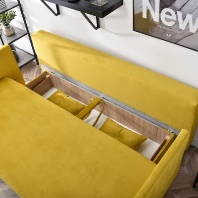 Sofa mit Stauraum NORGE - gelb/schwarz