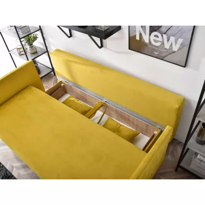 Sofa mit Stauraum NORGE - gelb/schwarz
