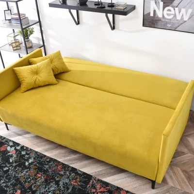 Sofa mit Stauraum NORGE - gelb/schwarz