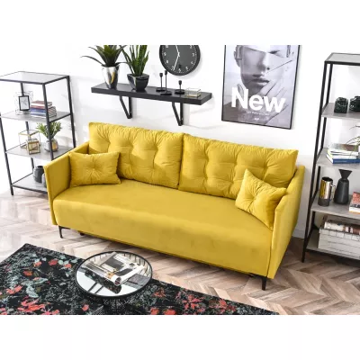 Sofa mit Stauraum NORGE - gelb/schwarz