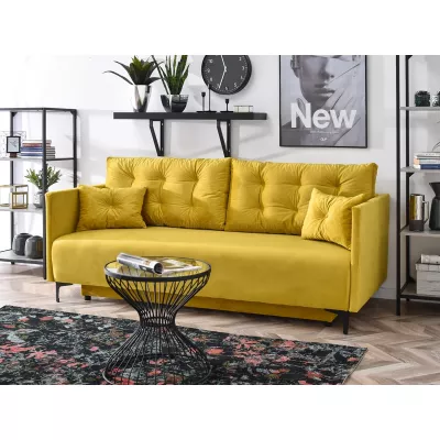 Sofa mit Stauraum NORGE - gelb/schwarz