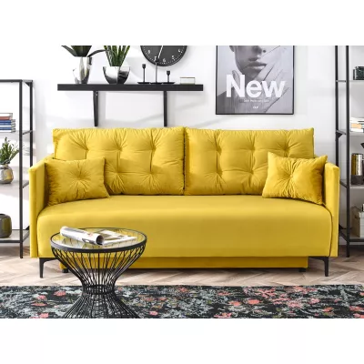 Sofa mit Stauraum NORGE - gelb/schwarz