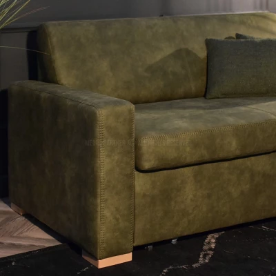 Sofa mit Stauraum CLARISA - grün / Buche