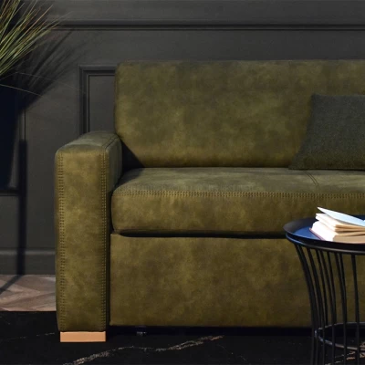 Sofa mit Stauraum CLARISA - grün / Buche