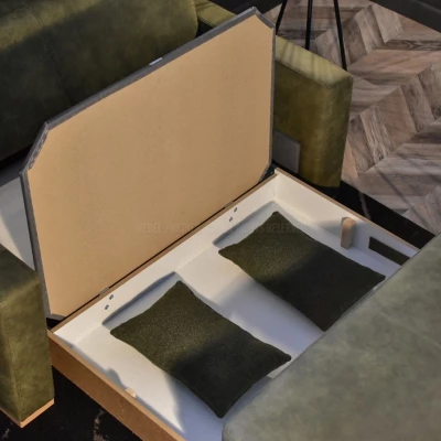 Sofa mit Stauraum CLARISA - grün / Buche