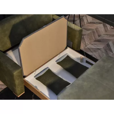 Sofa mit Stauraum CLARISA - grün / Buche