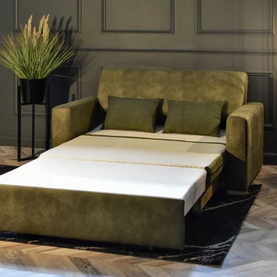 Sofa mit Stauraum CLARISA - grün / Buche