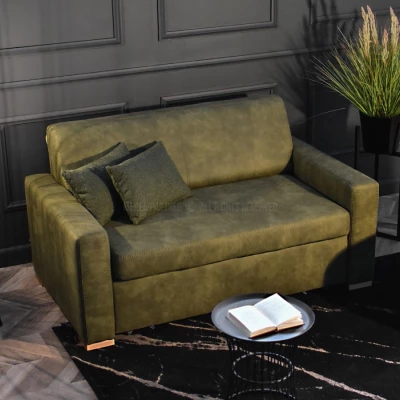 Sofa mit Stauraum CLARISA - grün / Buche
