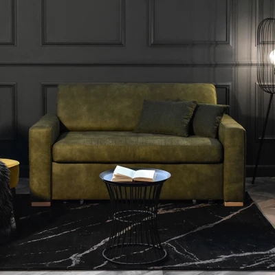 Sofa mit Stauraum CLARISA - grün / Buche