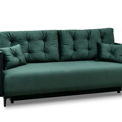 Sofa mit Stauraum NORGE – Flaschengrün/Schwarz
