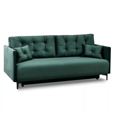 Sofa mit Stauraum NORGE – Flaschengrün/Schwarz