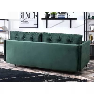 Sofa mit Stauraum NORGE – Flaschengrün/Schwarz
