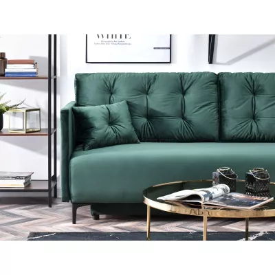 Sofa mit Stauraum NORGE – Flaschengrün/Schwarz