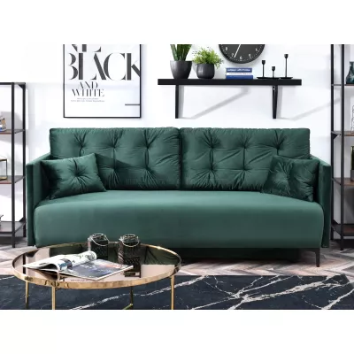 Sofa mit Stauraum NORGE – Flaschengrün/Schwarz