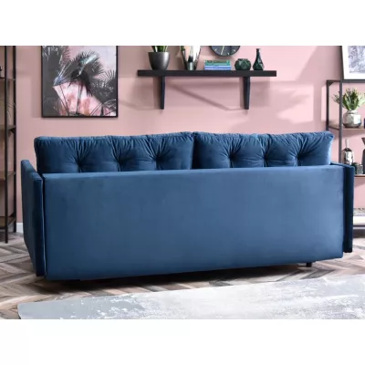 Sofa mit Stauraum NORGE – dunkelblau/schwarz