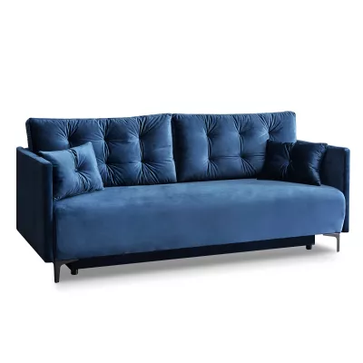 Sofa mit Stauraum NORGE – dunkelblau/schwarz