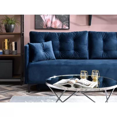 Sofa mit Stauraum NORGE – dunkelblau/schwarz