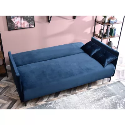 Sofa mit Stauraum NORGE – dunkelblau/schwarz