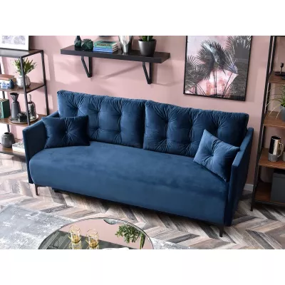 Sofa mit Stauraum NORGE – dunkelblau/schwarz