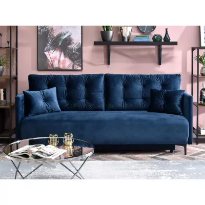 Sofa mit Stauraum NORGE – dunkelblau/schwarz