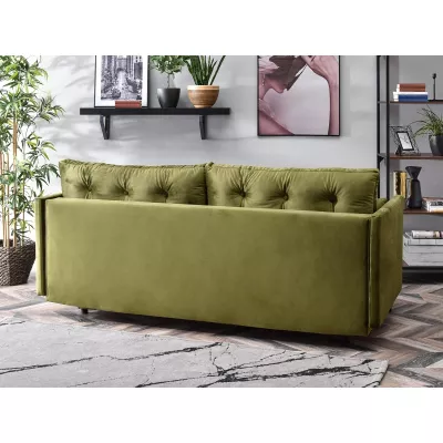 Sofa mit Stauraum NORGE - oliv/schwarz