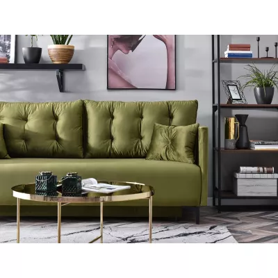 Sofa mit Stauraum NORGE - oliv/schwarz