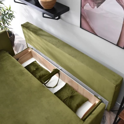 Sofa mit Stauraum NORGE - oliv/schwarz