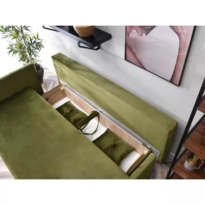 Sofa mit Stauraum NORGE - oliv/schwarz