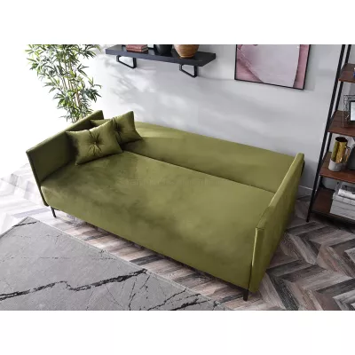 Sofa mit Stauraum NORGE - oliv/schwarz